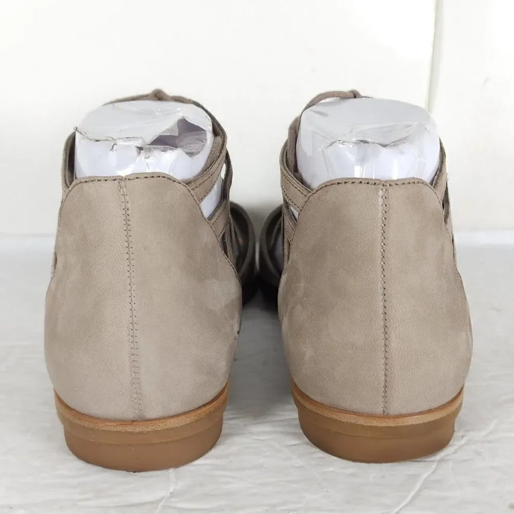 Paul Green Women's Morea US 8,5 Uk 6 Leather Metallic Taupe Lace-Up Sandals